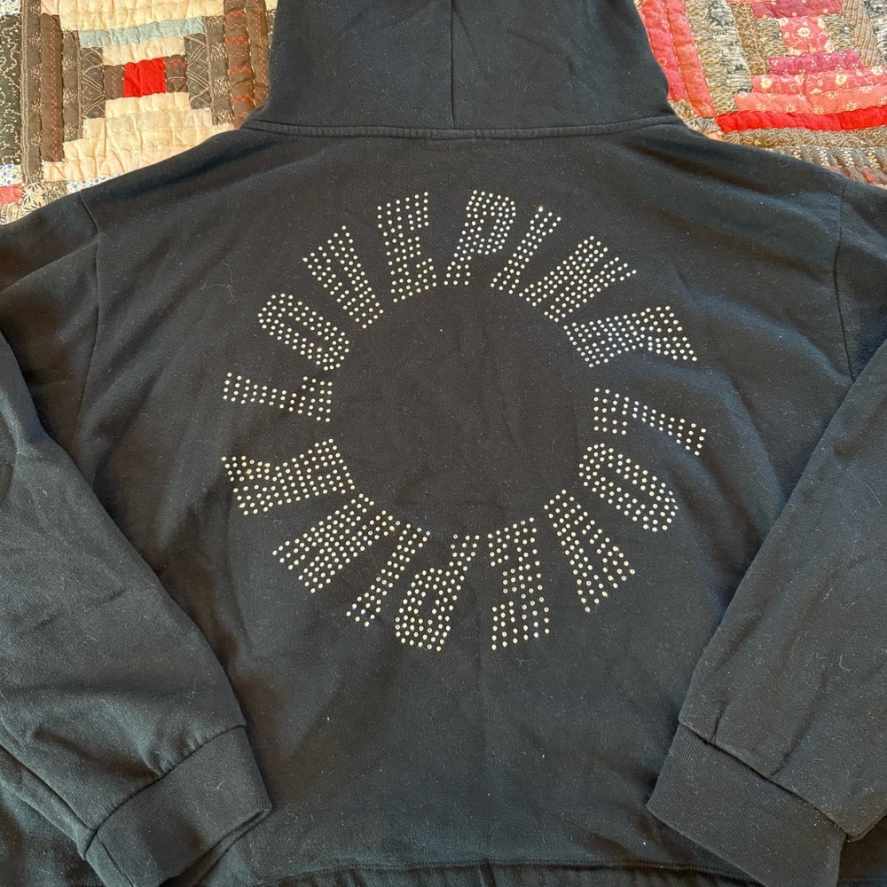 PINK Victoria's Secret Rhinestone Cropped Fleece Hoodie
